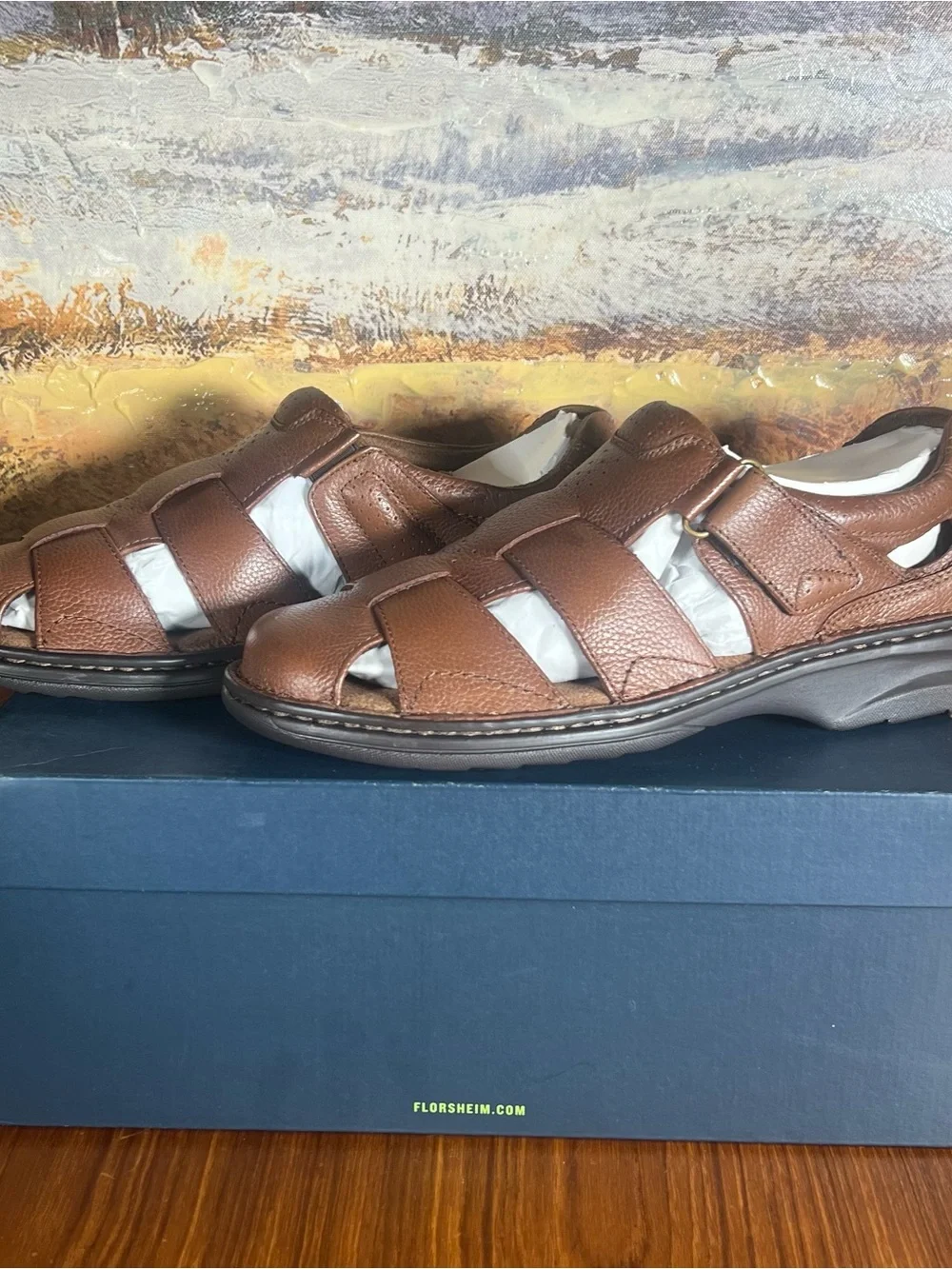 Florsheim Edgewater Fisherman Brown Leather Sandals NWB Men's Size 9M